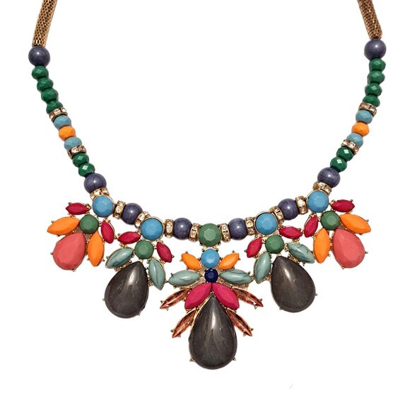 Charlotte Russe Jewelry - Charlotte Russe Statement Multicolor Necklace Tube Chain